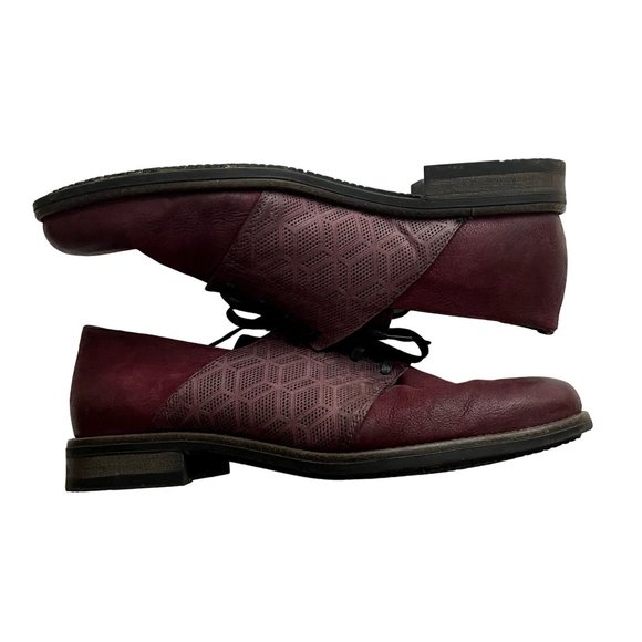Miz Mooz Womens Oxfords EU 41 / US 9.5 Trudy Eggplant Maroon Leather Office Work - Picture 7 of 15